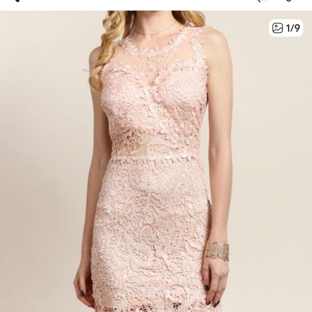 Soieblu Blush Lace Mini Dress
